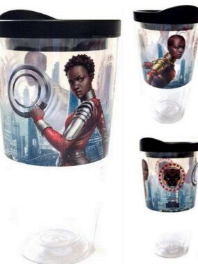 Marvel Black Panther Nakia Okoye Insulated Acrylic Travel Tumbler Mug Cup NEW